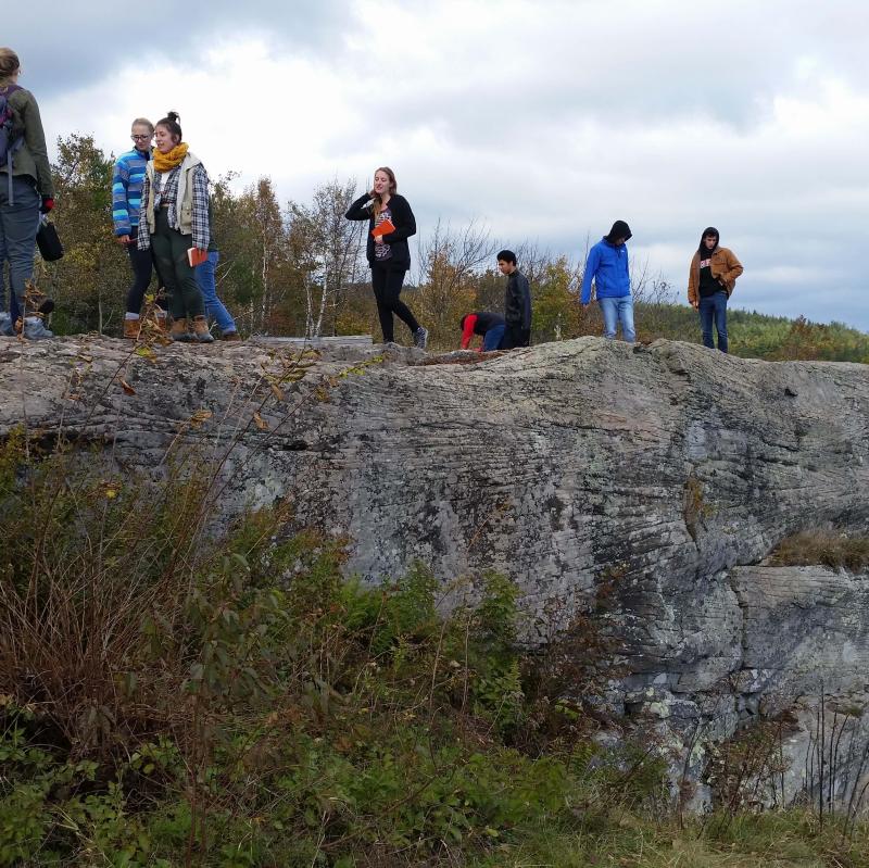 Multiple peple outside during a hike